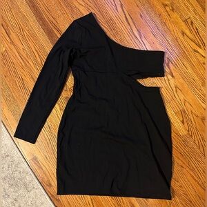 Open edit black mini cut out dress - size large